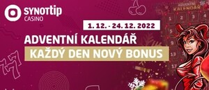 Free spiny a další bonusy v SYNOT TIP adventním kalendáři.