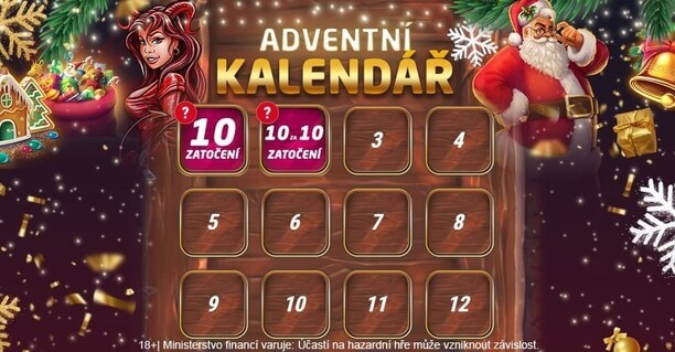 Otevři si adventní kalendář v online casinu SYNOT TIP.