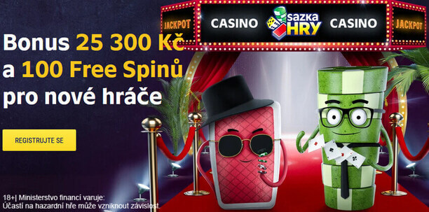 Sazka Hry casino nabízí vstupní bonus až 25 300 Kč