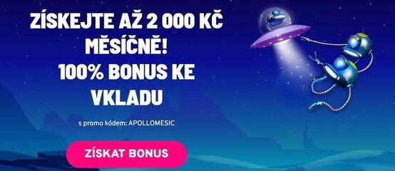 Získejte v Apollo casinu měsíční bonus až 2.000 Kč. Získejte v Apollo casinu měsíční bonus až 2.000 Kč.