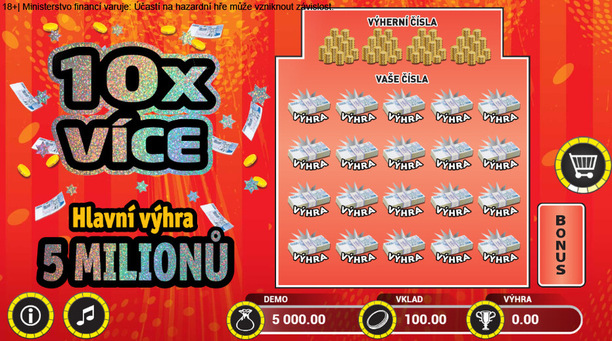 Zahrajte si online stírací los 10x Více ZDE