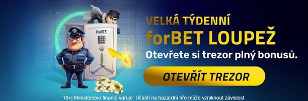 Zapojte se do promo akce Velká týdenní forBET loupež a získejte balíky free spinů a další bonusy.