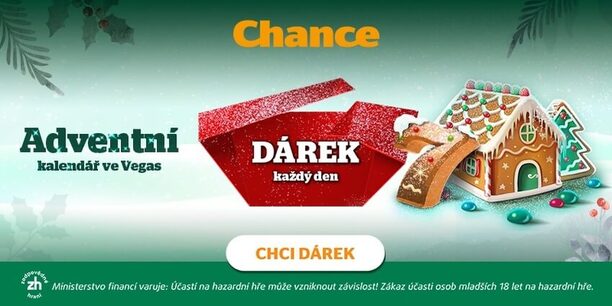 Otevřete Chance Vegas adventní kalendář s až 31 casino bonusy.