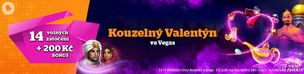 Získejte na Valentýn ve Vegas free spiny a peněžní bonus 200 Kč ZDE