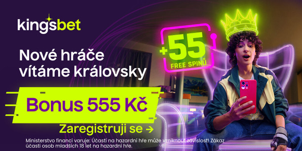 Kingsbet registrační bonus 555&nbsp;Kč + 55 free spinů