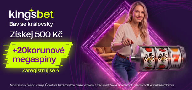 Kingsbet registrační bonus 500&nbsp;Kč + megaspiny
